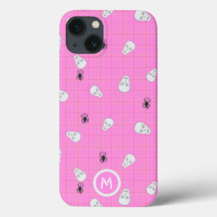 Giralrosa Skulls & Spiders rosa Halloween-Tartan Case-Mate iPhone Hülle