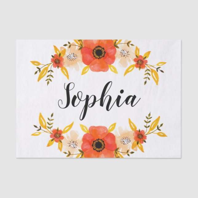 Giralrosa und weiße Schneeflocken Weihnachtsmuster Seidenpapier (Vorderseite)