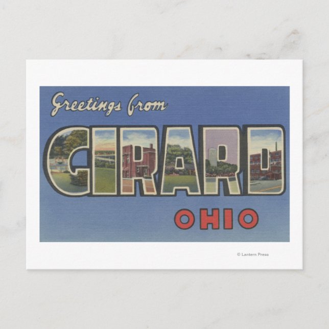 Girard, OhioLarge Letter ScenesGirard, OH Postkarte (Vorderseite)
