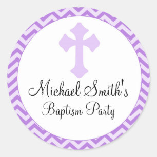 GirBaptismusbestätigung Lila Lavendel Runder Aufkleber