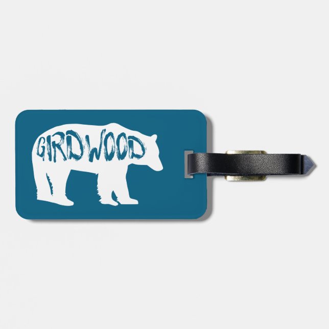 Girdwood Alaska Bear Gepäckanhänger (Rückseite horizontal)
