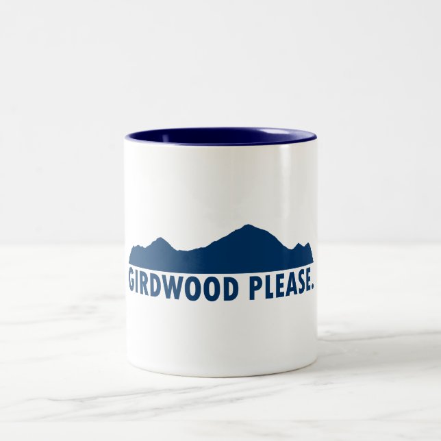 Girdwood Alaska Bitte Zweifarbige Tasse (Mittel)