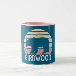 Girdwood Alaska Retro Bear Zweifarbige Tasse