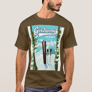 Girdwood Alaska zum Skifahren T-Shirt