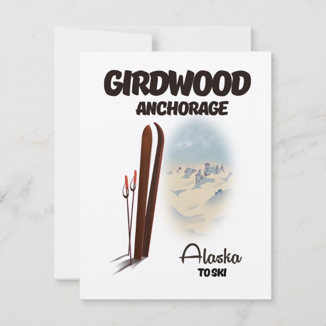 Girdwood-Verankerung Alaska Skiposter (Vorderseite)