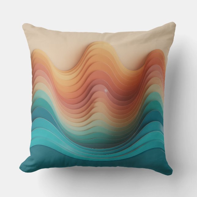 Giri-Wellen-Relief 3D-Batik-Motiv Kissen (Vorderseite)
