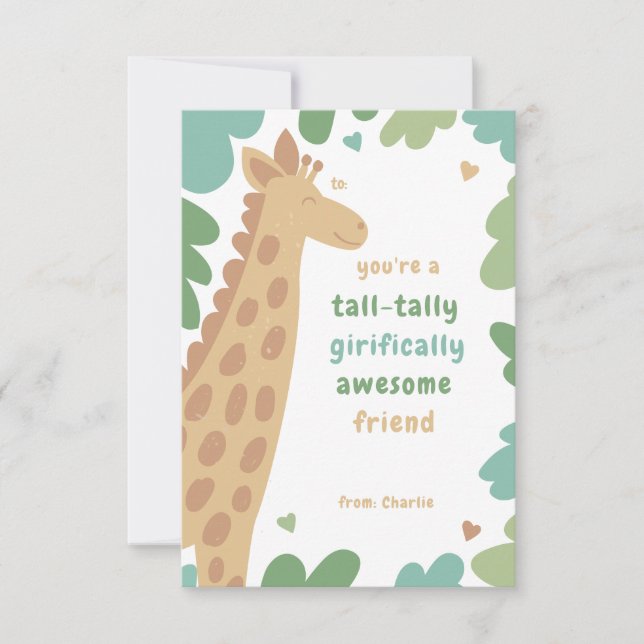 Giriffic Giraffe Classroom Valentine Card Karte (Vorderseite)