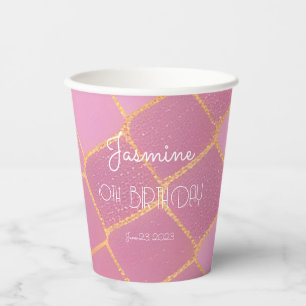 Girl 10. Geburtstag Pink Gold Glitzer Pappbecher