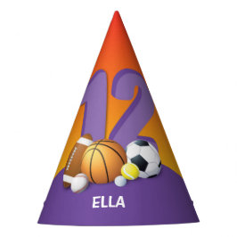 Girl 12. Geburtstag Sportbälle Partyhütchen