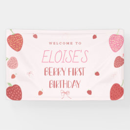 Girl 1. Strawberry Berry Erster Geburtstagsbanner Banner