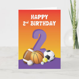 Girl 2. Geburtstag Sportbälle Karte