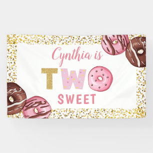 Girl 2. Geburtstag Zwei Sweet Donuts Party Banner