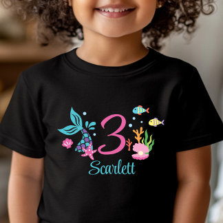 Girl 3. Geburtstag Meerjungfrau Schwanz Personalis Baby T-shirt