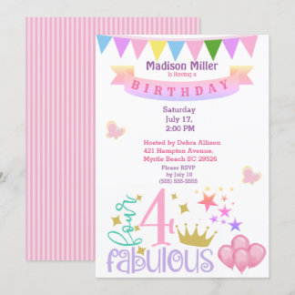 Girl 4 und fabulous Geburtstagsparty Einladung
