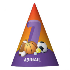 Girl 7. Geburtstag Sportbälle Partyhütchen