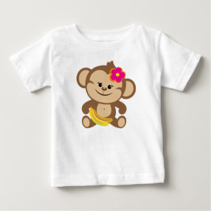 Girl-Affe mit Banane Baby T-shirt