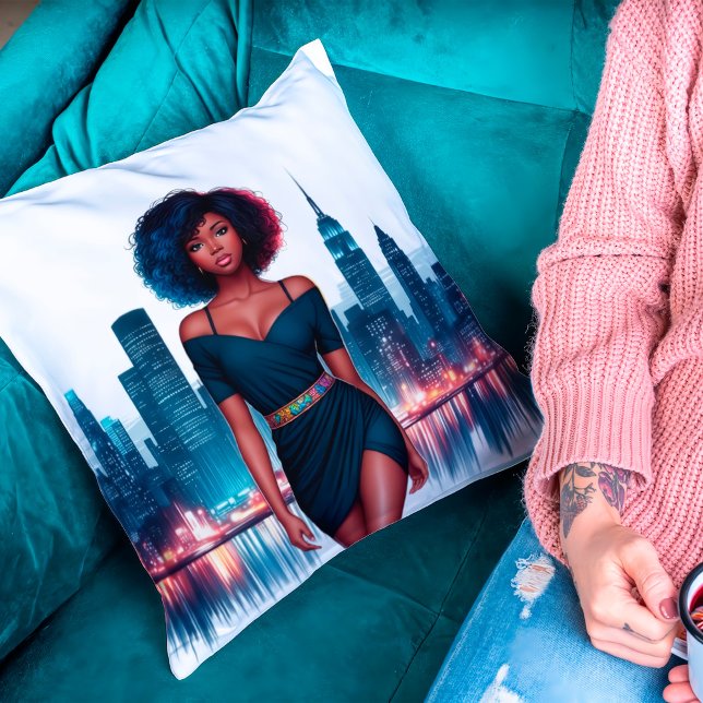 Girl African stylish Afro haar fashion business Kissen (Von Creator hochgeladen)