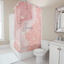 Girl Agate Pink Glitzer Blush Monogram