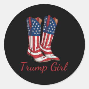 Girl American Flag Wahl Trump Girl Republican Cowg Runder Aufkleber