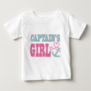 Girl Anchor und Herz Kapitäns Baby T-shirt
