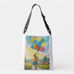 Girl and Balloon gedruckte Tote Bag Tragetaschen Mit Langen Trägern