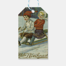 Girl and boy enjoy a sleigh ride illustration