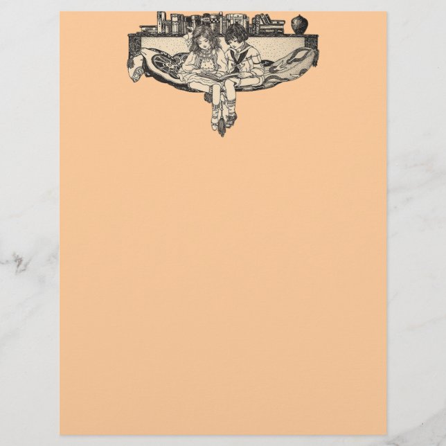 Girl and Boy Reading (Vorderseite)