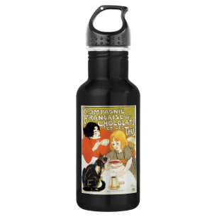 Girl and Cat, Alexandre Steinlen Edelstahlflasche
