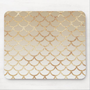 Girl and Glam Ombre Gold Mermaid Glitzer Glitzern Mousepad