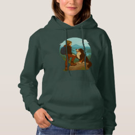 Girl and Mountain Dog Adventure Illustration Hoodie