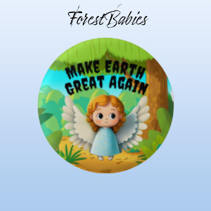 Girl Angel, die Erde wieder groß machen, die Umwel Button