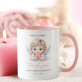 Girl Angel Taufe Christening Vielen Dank Tasse