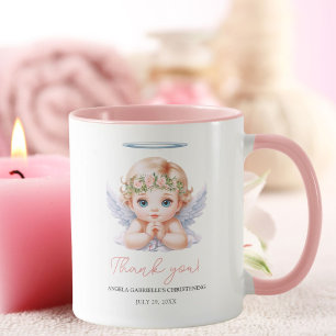 Girl Angel Taufe Christening Vielen Dank Tasse