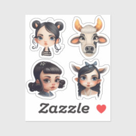 Girl Animal Liebhaber Aufkleber