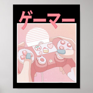 Girl Anime Kawaii Gaming Niedliches Videospiel Fra Poster