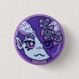 Girl, anime, pixelart button