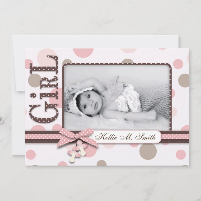 Girl Announcement Card Ankündigung (Vorderseite)