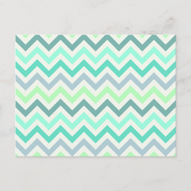 Girl Aquamarin Minze Green Zickzack Aztec Pastelfa Postkarte (Vorderseite)