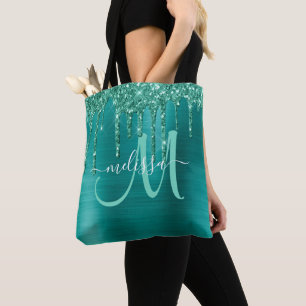 Girl-Aquamariner Dripping-Glitzer Brushed Metal Mo