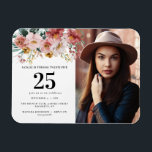 Girl-Aquarell-Foto Magnet<br><div class="desc">Girly Aquarell Blumengebirge Geburtstag rosa chic Party-Design,  bearbeiten Sie das Alter,  um Ihren Anlass Anzug. Schönes,  elegantes und modernes Party.</div>