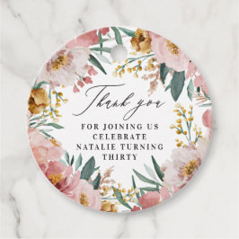 Girl Aquarell Rosa Blütengebäck Geburtstags-Foto Geschenkanhänger