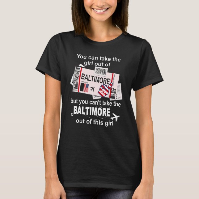 Girl aus Baltimore Boarding Pass Ticket B T-Shirt (Vorderseite)