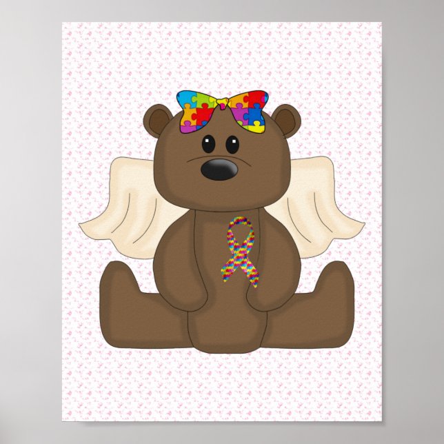 Girl Autism Awareness Bär Poster (Vorne)