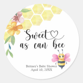 Girl Baby Bee - sweet as can bee Runder Aufkleber