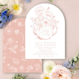 Girl Baby braut Vintage Rosa Bläserdusche Einladung