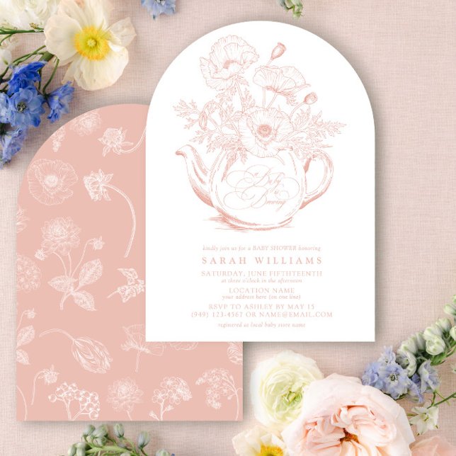 Girl Baby braut Vintage Rosa Bläserdusche Einladung (Von Creator hochgeladen)