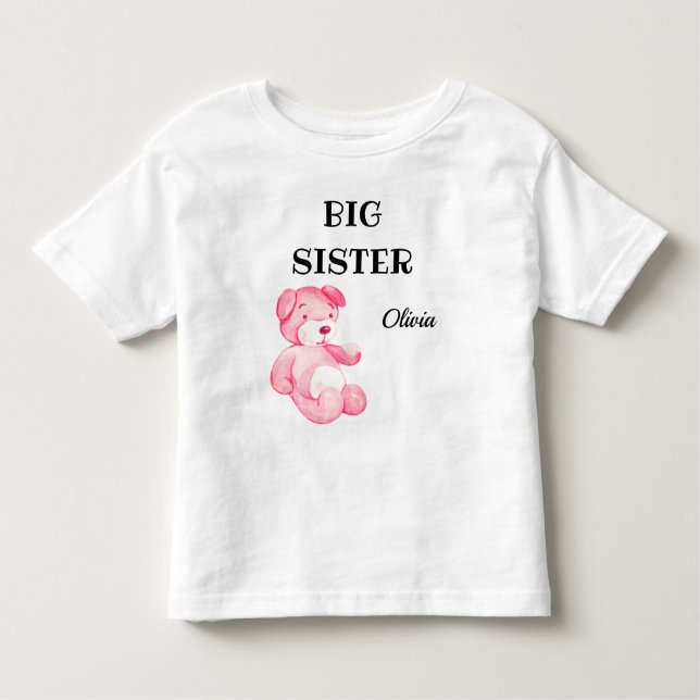 Girl Baby Dusche Attraktion Niedlich Big Sister 2T Kleinkind T-shirt (Vorderseite)