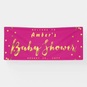 Girl Baby Dusche Imitate Gold Confetti Pink Banner