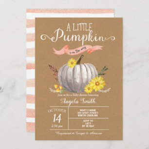 Girl Baby Dusche Little Pumpkin Fall Invite Einladung
