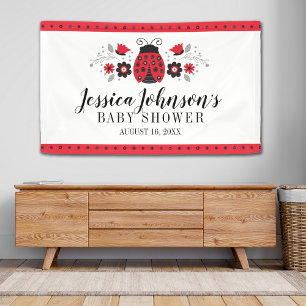 Girl Baby Dusche Niedlich Red Ladybug Banner